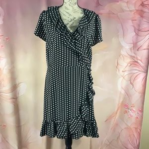 AGB - *NWT* - Black & White Polka Dot Lined Dress
